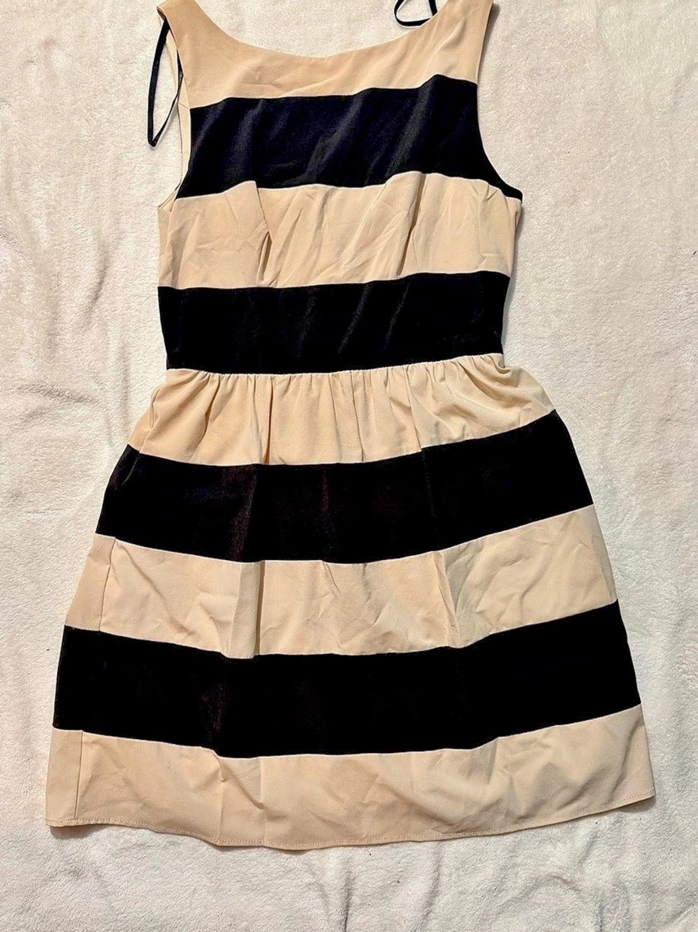 B. Darlin Striped Mini Dress Black & Cream Size 11/12